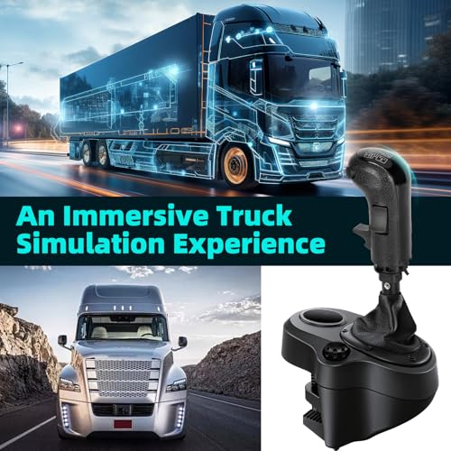 kelegaan USB Truck Simulator Shifter, Compatible with Logitech G25, G27, G29, G923, Thrustmaster TH8A Shifter, semi shifter for pc,Gear Shift Lever for ATS and ETS2 Games-PC Sim Racing Shifter