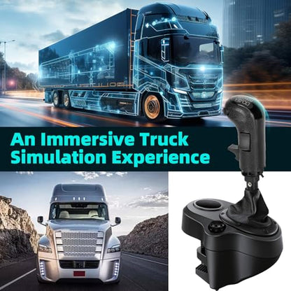kelegaan USB Truck Simulator Shifter, Compatible with Logitech G25, G27, G29, G923, Thrustmaster TH8A Shifter, semi shifter for pc,Gear Shift Lever for ATS and ETS2 Games-PC Sim Racing Shifter