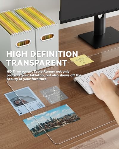 Clear Writing Desk Pad, 16’’x36” Heat Resistant Waterproof PVC Round Edge Durable Desk Protect Mat, Anti-Static Writing Mat Table Protector - size: 16" x 16"
