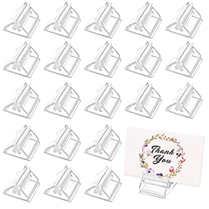 Cositina 50 Pack Plastic Game Card Stands Clear Card Holders Table Place Game Pieces Sign Stand for Board Game Photo Memo Picture Display Party Favor - 0.75×0.75inch