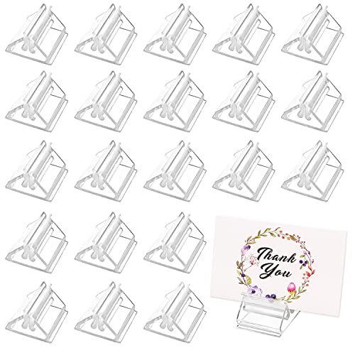 Cositina 50 Pack Plastic Game Card Stands Clear Card Holders Table Place Game Pieces Sign Stand for Board Game Photo Memo Picture Display Party Favor - 0.75×0.75inch