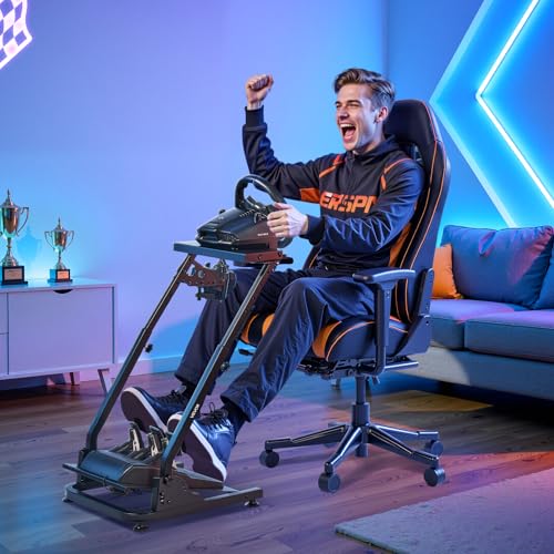 VEVOR Racing Wheel Stand, Adjustable & Foldable Simulator Stand for Logitech G29 G27 G920 G923, Thrustmaster T300RS T300GT T248 TS-PC TSXW Gaming Cockpit,Pedals Simulator NOT Included | Fit for Logitech G29 G27 G920 G923, Thrustmaster T300RS T300GT T248 T