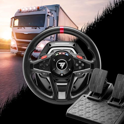 Thrustmaster T128 SimTask Sim Wheel Pack for Truck & Farming - PS5 & PC | Force-feedback base, T2PM pedals, steering kit, 900-degree rotation, metal flat-mount clamp, 3-axis height adjustment - style: T128P & Steering Kit Bundle