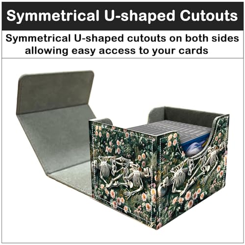 Card Deck Box for MTG Trading Cards with Magnetic Closure,Premium Card Storage Box Case Cover for TCG CCG Magic Cards,Skeleton Grassland - color: Skeleton Grassland