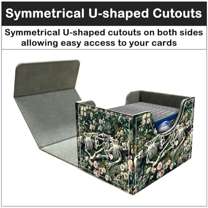 Card Deck Box for MTG Trading Cards with Magnetic Closure,Premium Card Storage Box Case Cover for TCG CCG Magic Cards,Skeleton Grassland - color: Skeleton Grassland