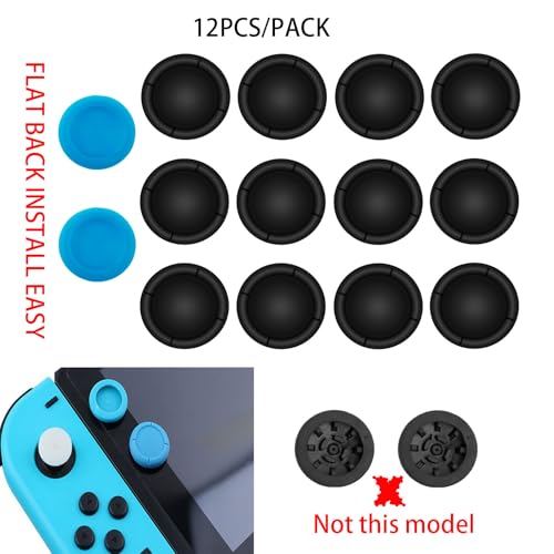 12PCS Silicone Thumb Grip Caps for Nintendo Switch, Joystick Covers for Switch Lite, Analog Thumbstick Grips for Switch OLED Joy con(White) - color: White