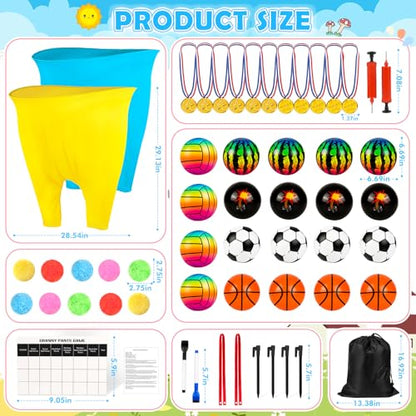 EULRGAUS Granny Pants Yard Game, Tossing Game Set with 20 Bouncy Balls & 10 Water Balls for Kids Adults, Family Outdoor Party Game for Carnival, Field Day, Reunion, Birthday Backyard & Lawn