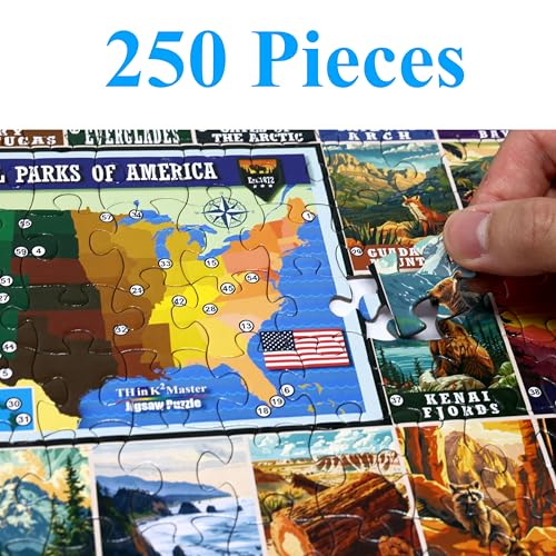 Think2Master Vintage USA National Park 250 Pieces Jigsaw Puzzle. Great for Adults and Seniors. 14.2” X 19.3” - style: National Parks