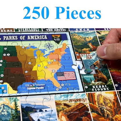 Think2Master Vintage USA National Park 250 Pieces Jigsaw Puzzle. Great for Adults and Seniors. 14.2” X 19.3” - style: National Parks
