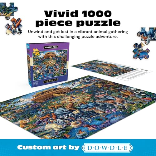Buffalo Games - Eric Dowdle Noah's Ark - 1000 Piece Puzzle for Adults | Made in USA, Recycled Board, Finished Size 26.75 x 19.75 in, Includes Poster, Giftable, Frameable Art