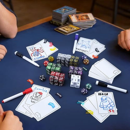 187 Pieces MTG Dice Counter & Token Set for Magic The Gatering, Plus 1 Life Counter MTG Dry Erase Tokens, Ability Keyword Counters Tokens Dice for TCG CCG Card Games Accessories