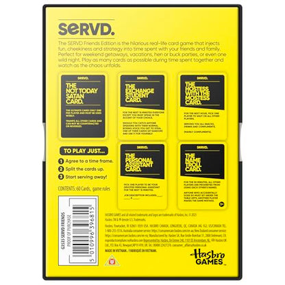 Hasbro SERVD Friends Edition Party Game – Hilarious Real-Life Card Game for Adults – Inject Fun and Strategy into Time with Friends – 2-10 Players – Ages 17+ - style: Friends