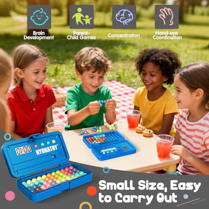 Brain Teaser Puzzles Games for Kids Adults with Timer, 2 Modes Handheld Travel Games, Single Player Mind Challenge Toys, STEM Montessori Educational Gifts for Kids 3+, Teens & Adults (Blue) - color: Blue