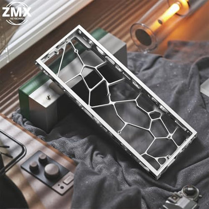 H60 Hollow Aluminum Keyboard Case,60% Compact Customized Mechanical Gaming Keyboard Housing Compatible with Wooting60/Win60/GH60/MADLIONS MAD 60 HE 61Keys Barebones Keyboards DIY (Silver) - color: Silver