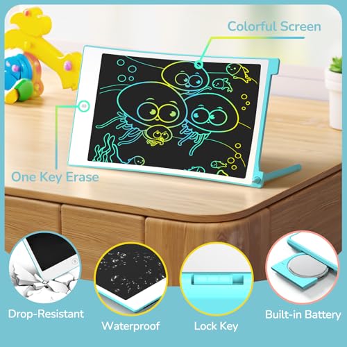 TECJOE 4 Pack LCD Writing Tablet, 8.5 Inch Colorful Drawing Board, Kids Travel Games Activity Learning Toys, Birthday Gifts for 3-8 Year Old Boys Girls Toddlers Preschooler - color: Blue & Pink & Purple & Green