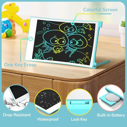 TECJOE 4 Pack LCD Writing Tablet, 8.5 Inch Colorful Drawing Board, Kids Travel Games Activity Learning Toys, Birthday Gifts for 3-8 Year Old Boys Girls Toddlers Preschooler - color: Blue & Pink & Purple & Green