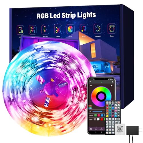Ledagic Led Lights for Bedroom 100 ft (1 Roll of 100ft) Led Lights | Music Sync RGB Led Strip Lights with Remote App Control, Color Changing Led Lights for Room Home Kitchen Party Decor - size: 100ft