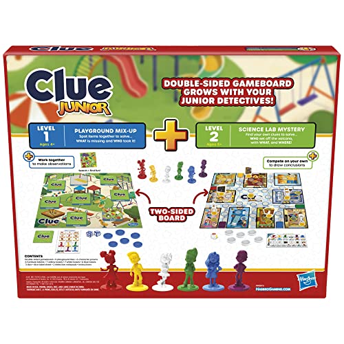 Hasbro Gaming Clue Junior Board Game | 2-Sided Gameboard, 2 Games in 1 | 2 to 6 Players | Mystery Games for Kids | Back to School Gifts | Classroom Preschool Games | Ages 4+