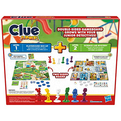 Hasbro Gaming Clue Junior Board Game | 2-Sided Gameboard, 2 Games in 1 | 2 to 6 Players | Mystery Games for Kids | Back to School Gifts | Classroom Preschool Games | Ages 4+