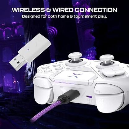 Turtle Beach Victrix Pro BFG Reloaded Wireless Gaming Controller for PS5 | PS5, PS4, PlayStation, PC, Modular, Fightpad Module, Hall-Effect Sticks, Triggers, 4 Remappable Buttons, Esports, White - color: White