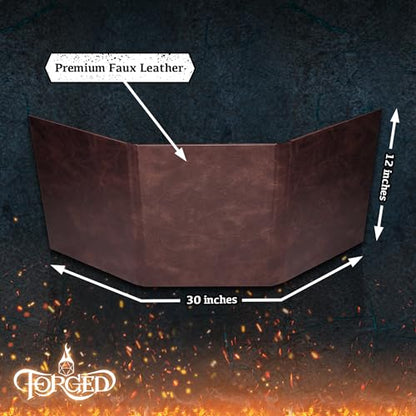 Game Master Screen - 30in Portrait DM Screen Compatible with Dungeons and Dragons and Other TTRPG - Faux Dragon Skin with Clear Dry Erase 8.5 x 11 Pockets - Slipcase Stores with DND Books - Brown - color: Portrait Brown