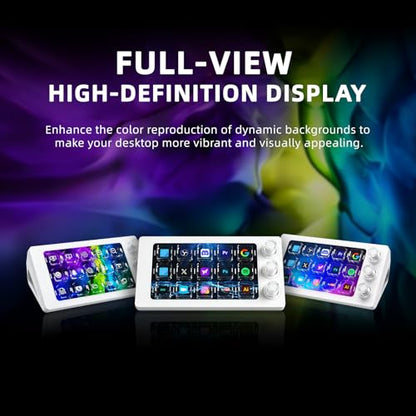 Stream Controller Deck for PC Work,Live Stream and Video Editing | Smooth Magnetic Keys,Customizable Background,Visually Pleasing Macro Keypad,Trigger Actions for OBS/Twitch/YouTube(M3 White) - color: White