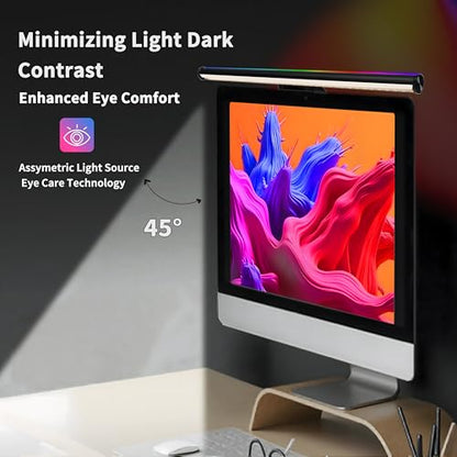 Monitor Light Bar, 17" Smart Screen Light with RGB Backlight & App Control | Stepless Dimming & Anti-Glare Desk Lamp, Wireless Smart Lighting for Home, Office & Gaming Setups, Ultimate Comfort Boosted