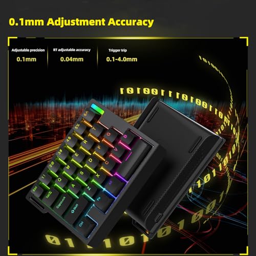 HE30 Rapid Trigger Gaming Keyboard,One-Handed Magnetic Switch Hall Effect RGB HotSwap Custom Mechanical Keyboard Adjustable Actuation,8kHz Hyper Polling Rate Mini Macro Gasket Keypad (Black)