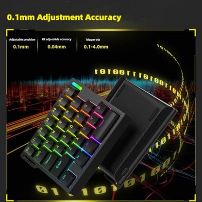 HE30 Rapid Trigger Gaming Keyboard,One-Handed Magnetic Switch Hall Effect RGB HotSwap Custom Mechanical Keyboard Adjustable Actuation,8kHz Hyper Polling Rate Mini Macro Gasket Keypad (Black)