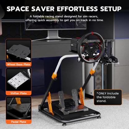 PXN A11 Heavy-Duty Foldable Racing Wheel Stand | Carbon Steel Frame, Height and Angle Adjustable, for V99, V10, VD4, VD6, G29, G920, G923, R3, R5 & More