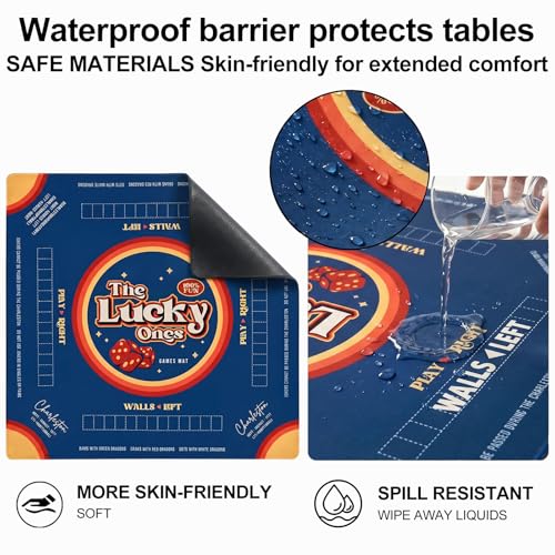 Rolled Shipping Mahjong Mat with Rules for Table 32.4''x32.4'', Mah Jongg Mat with Carrying Bag for American Mahjong, Poker, Board Games, Card Games & Dominoes (Dark Royal Blue) - color: Dark Royal Blue