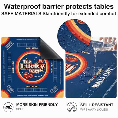 Rolled Shipping Mahjong Mat with Rules for Table 32.4''x32.4'', Mah Jongg Mat with Carrying Bag for American Mahjong, Poker, Board Games, Card Games & Dominoes (Dark Royal Blue) - color: Dark Royal Blue