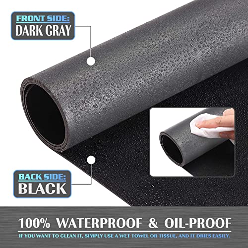 K KNODEL Small Office Leather Desk Mat, Mouse and Keyboard Pad, Computer and Laptop Mat, Desktop Protector and Cover, Writing Pad and Blotter (23.6"x13.8", Dark Gray) - color: Dark Gray, size: 23.6" x 13.8"