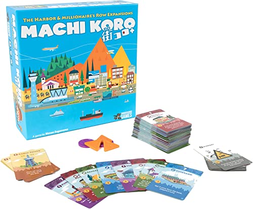 Pandasaurus Games Machi Koro THE EXPANSIONS - Harbor and Millionaire's Row Expansion Sets,Fast-Paced Dice Rolling Board Game for Kids and Adults,Ages 8+,2-5 Players,30-45 Min Playtime - style: Expansion