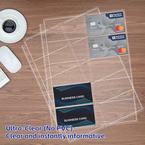 BYSTER A4 Business Card Book, PU Leather Organizer with 30 Pack Sleeves (600 Pockets), Business Card Binder for Credit Cards, Membership Cards, and More - Blue - color: Blue