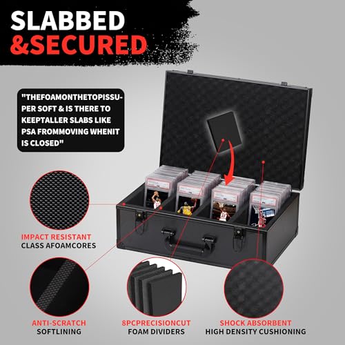 Graded Card Storage Box, 4 Row Top Loader Design - 160+ Capacity Durable PSA Card Storage & Sports Card Organizer Slab for Your Collection – For Baseball, Football, TCG, MTG Cards