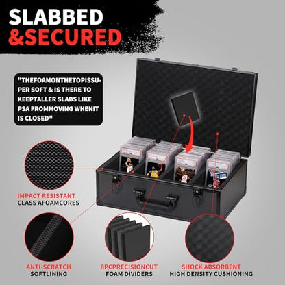 Graded Card Storage Box, 4 Row Top Loader Design - 160+ Capacity Durable PSA Card Storage & Sports Card Organizer Slab for Your Collection – For Baseball, Football, TCG, MTG Cards