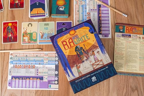 Ra and Write | Flip-and-Write Strategy Game by Reiner Knizia & 25th Century Games, Ages 12+, 2–5 Players, 30–45 Min - style: RA And Write