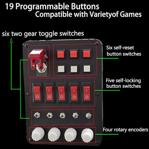 Obokidlyamor Simulator American Truck 19 Customizable Button Box For G27/G29/G920/G923 Steering Wheel;PC Central Control Box Controler For ATS/ETS2 FANATEC for MOZA R3/R5/R9/R12 Base (Style-3) - size: Style-3