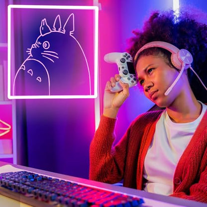 LED Neon Sign, Dimmable Anime Wall Light, 11.8 x 11.4 inch, Bedroom Game Room Decor - color: S-LM