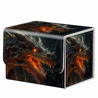 Strong Magnet Card Case Deck Box Mtg Card Box Playing Card Box Magic Deck Box Tcg Up to 200 Cards Creative Pattern Trading Card Storage Box for Collectible Card Games, Fire Dragon Roar - color: Fire Dragon Roar
