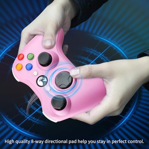 OSTENT Wired USB Controller Gamepad Joystick for Microsoft Xbox 360 Console Windows PC Laptop Computer Video Game Color Pink - color: Pink