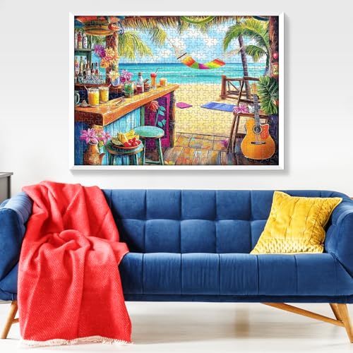 500 Piece Puzzle for Adults, Vacation Jigsaw Puzzle, Seaside Bar Puzzles 500 Pieces Birthday Party for Family Adults Funny Puzzle, Fun and Challenging Family Games 20.5×15 in | Vacation Jigsaw Puzzle Birthday Party Funny Puzzle Fun and Challenging Family