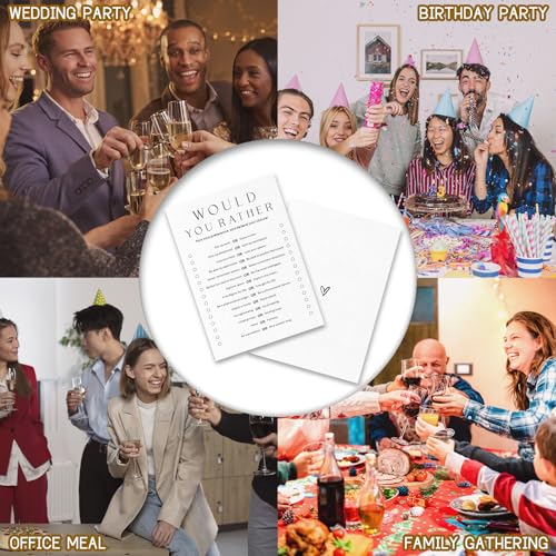 Party Games for Adults & Birthday Games for Bachelorette, Office – Would You Rather - 30 Pcs Ice Breaking Cards, Add Laughter and Conversation to Any Celebration (5" x 7")- A06 - color: Would You Rather