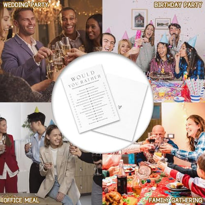 Party Games for Adults & Birthday Games for Bachelorette, Office – Would You Rather - 30 Pcs Ice Breaking Cards, Add Laughter and Conversation to Any Celebration (5" x 7")- A06 - color: Would You Rather