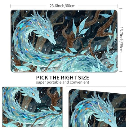 MTG Playmat Non-Slip Rubber Backing Printing Commander Board Game Desk Mat Duel Mat TCG PTCG Playmat 24x14 inches and Free Storage Bags (Snake, 24"X14") - color: Snake, size: 24"X14"