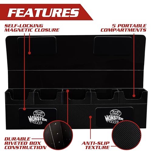 Monster Protectors Magnetic Hydra 5 Deck Box- White, Holds 375 TCG Cards, Self-Locking Closure- Compatible with Pokémon, MTG Magic: The Gathering, & Yu-Gi-Oh | Fits Standard & Small Size Trading Cards - color: White