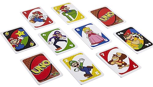 Mattel Games UNO Super Mario Card Game Animated Character Themed Collector Deck 112 Cards with Character Images, Gift for Kids Ages 7 Years Old & Up - style: UNO Super Mario Bros