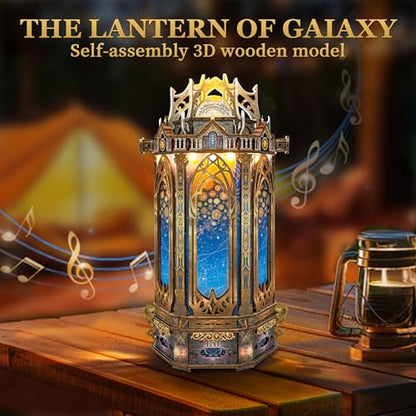 3D Wooden Puzzles for Adults 3D Puzzles Model kit Stress-Relief Toy with Mechanical Rotation Bookshelf Ideal Gift for Adults and Teens- The Lantern of Gaiaxy - color: The Lantern of Gaiaxy
