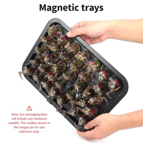 Miniatures Storage Transport Case Aluminum Alloy Locked Carry Box | 5 Adjustable Magnetic Metal Trays ;Dual Anti-Theft Security Locks ;No Assembly Required